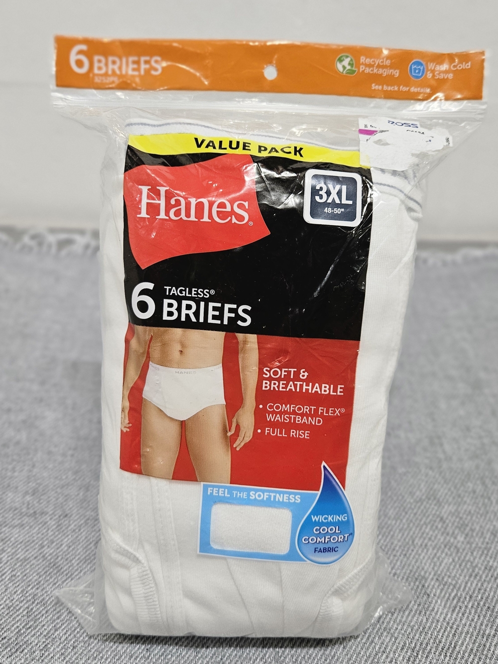 Hanes Tagless Briefs Men's White Briefs 3XL NWT